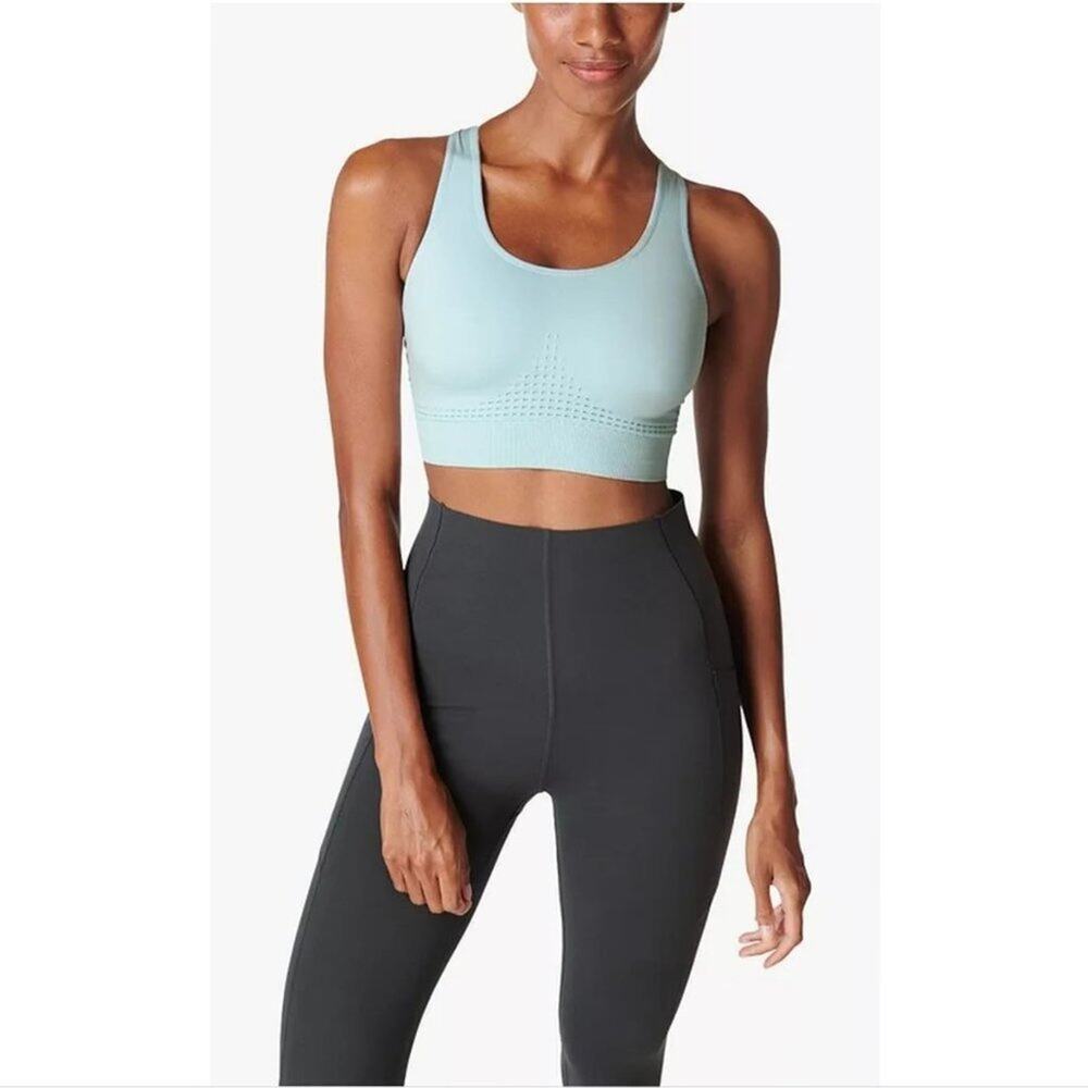 Sweaty Betty Stamina Sports Bra, Alpine Blue Size S